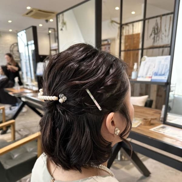 ハーフアップ/20代30代/姪浜