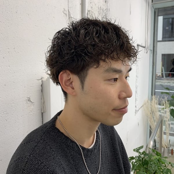 刈り上げショート×カーリーパーマ