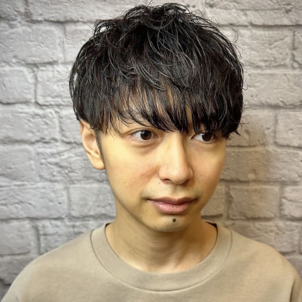 メンズゆるふわニュアンスパーマ【新宿/理容室/バーバー】