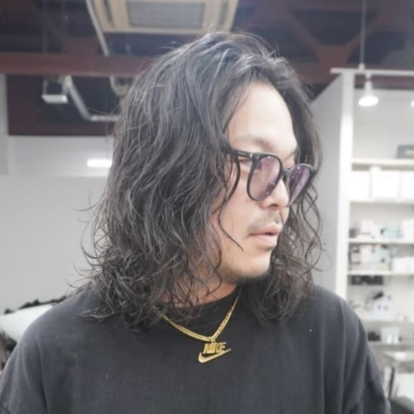 【BOW style】ウェーブロングメンズ