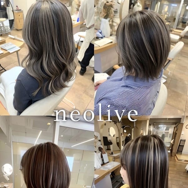 白髪ぼかし×オシャレハイライトカラー|Neolive north 中板橋店