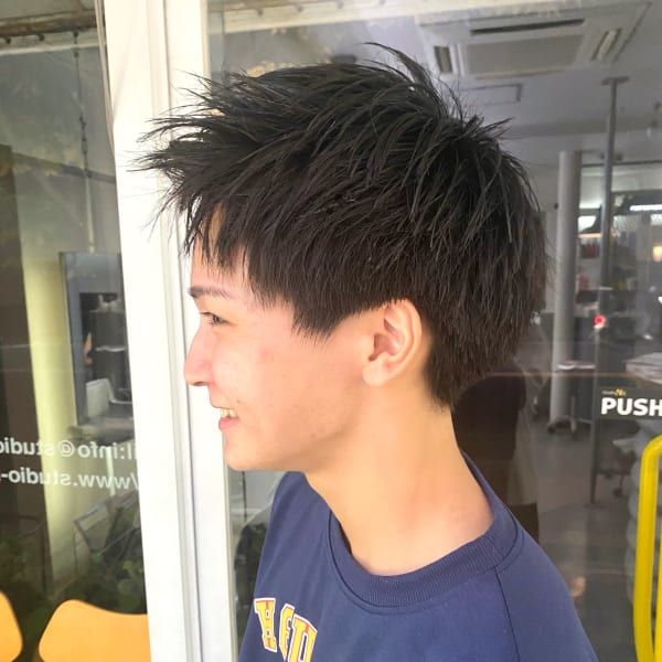 【アップバング】メンズカット　パーマ　ニュアンス