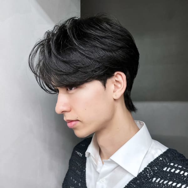 アッシュブラックツーブロック_ba510961