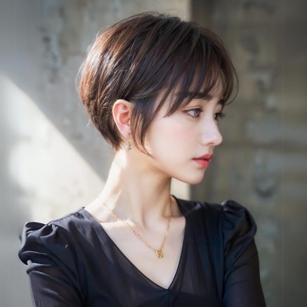 20代30代40代50代ひし形丸み絶壁解消ショート黒髪|GRITTERs 仙台中央店【グリッター】