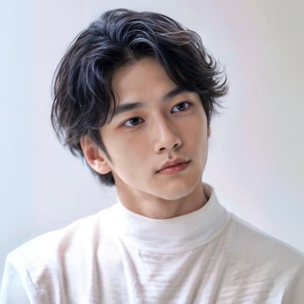 スーツ短髪ツーブロック束感モテる黒髪シークレットパーマ|GRITTERs 仙台中央店【グリッター】