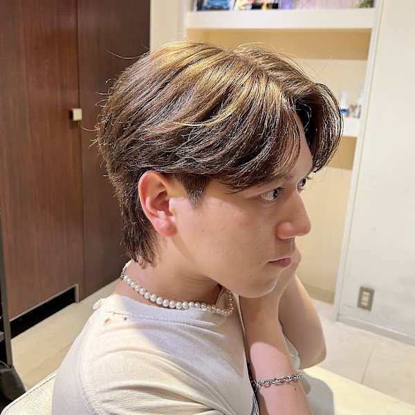 メンズ韓国ヘア アッシュグレー ブリーチカラー