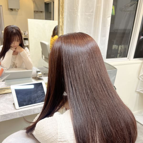 艶髪ストレート×ピンクブラウン