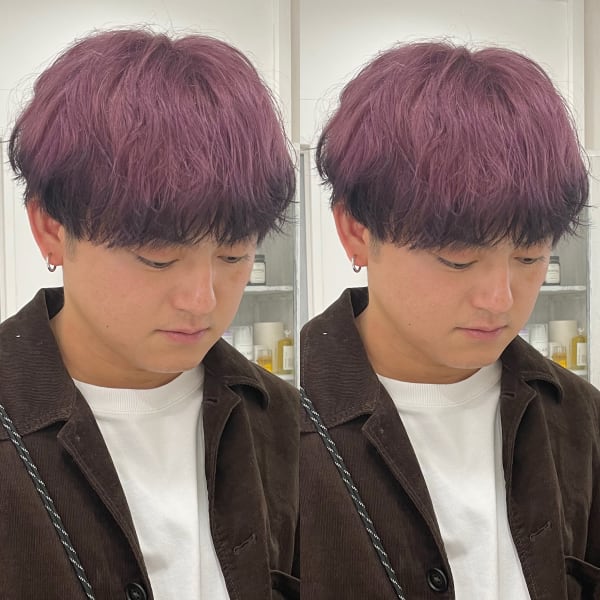 ラベンダーピンクにブラックエンドカラー