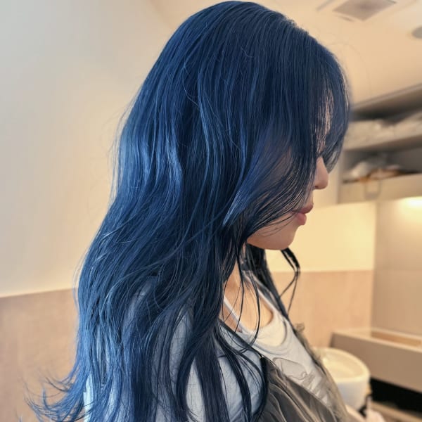 色落ちがグレーになるネイビー/ハイトーンカラー/ダブルカラー