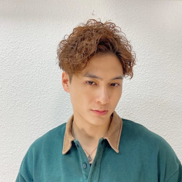 かきあげバングショートパーマ|NATSUYA