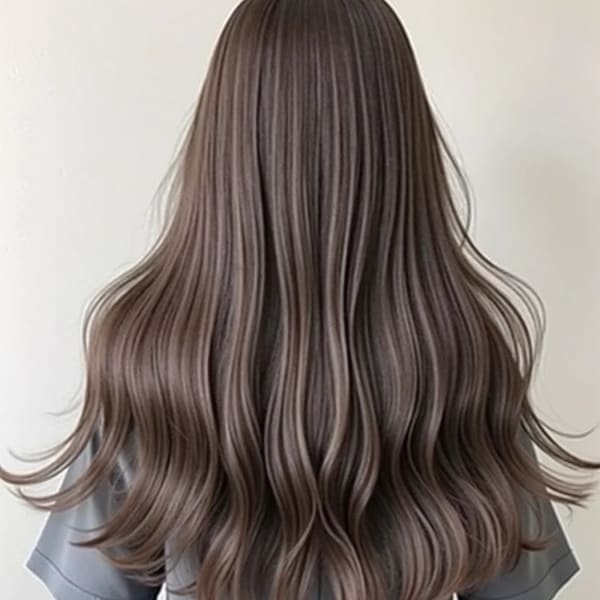 小顔/オリーブカラー/セミウェットウェーブ