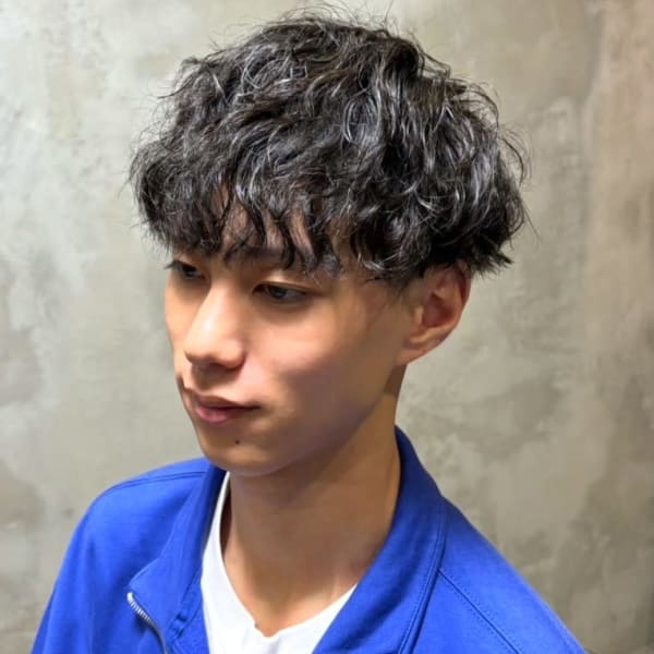 波巻きパーマ　ミニマッシュ　刈り上げショート　爽やか|完全個室 THIS IS BARBER 3rd