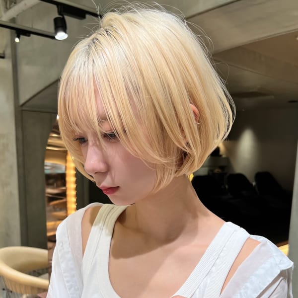 仙台ショートボブ髪質改善トリートメント前髪縮毛矯正韓国|Reve by Lond