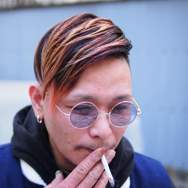 アップバング×ツーブロックフェード