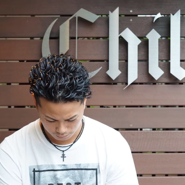 ツーブロック×ハードパーマ