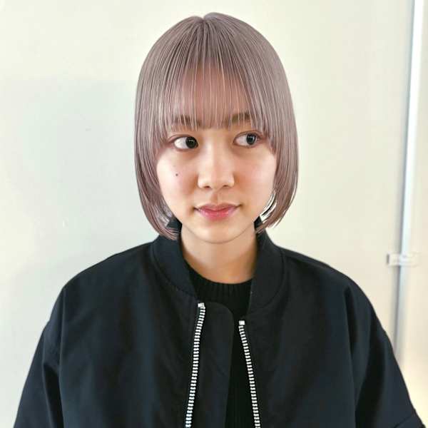 ホワイトブロンドボブ/ハイトーンカラー/ダブルカラー