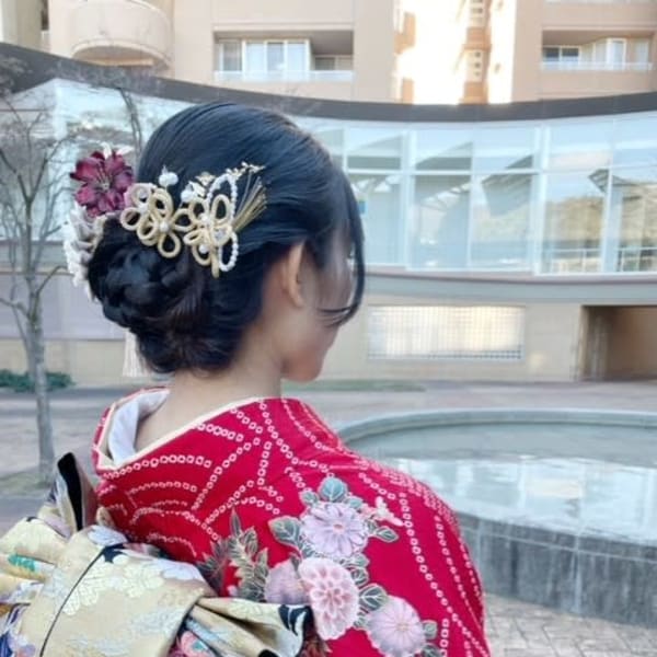 2024　成人式メイク、セット着付け