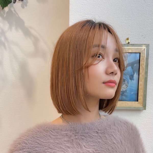 タッセルボブ韓国風切りっぱなしボブ髪質改善トリートメント前髪|Reve by Lond