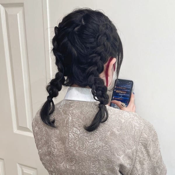 【MIO】ヘアセット×ツイン編み込み