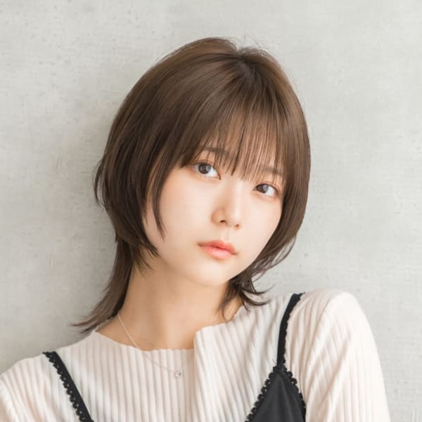 【20代・30代・40代/こなれミディ/小顔マッシュウルフ】