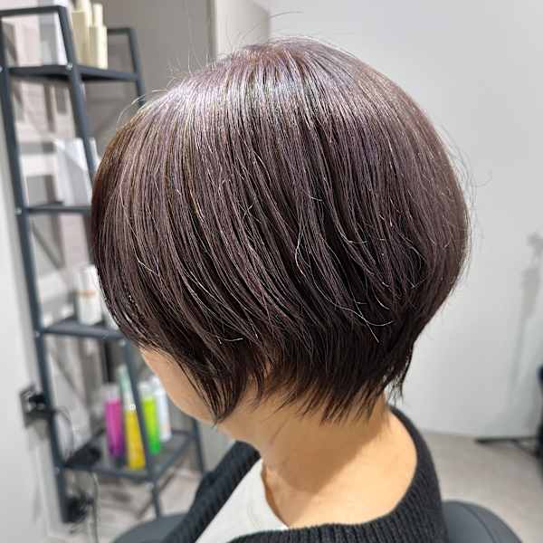 アンブレラカラーで創る白髪ぼかしショートボブ