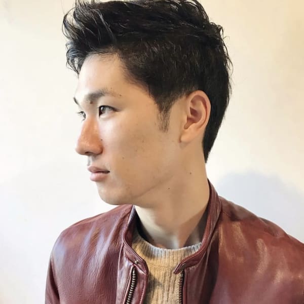 メンズショートレイヤーソフトモヒカン風くせ毛活かし