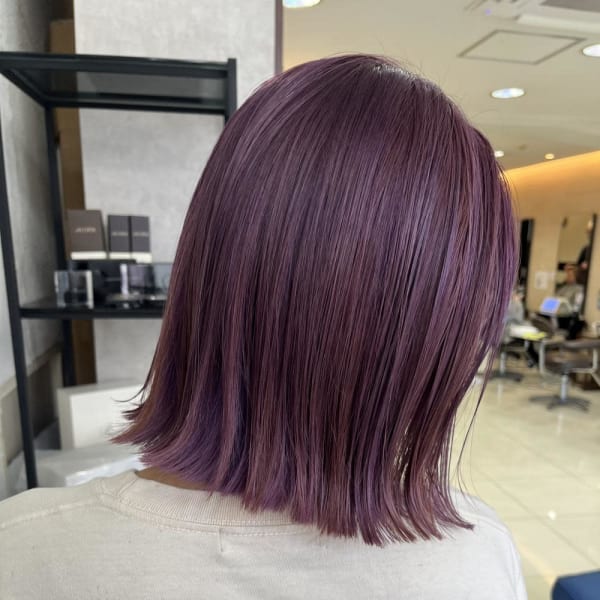 30.40代白髪ぼかしダブルカラーラベンダーピンク