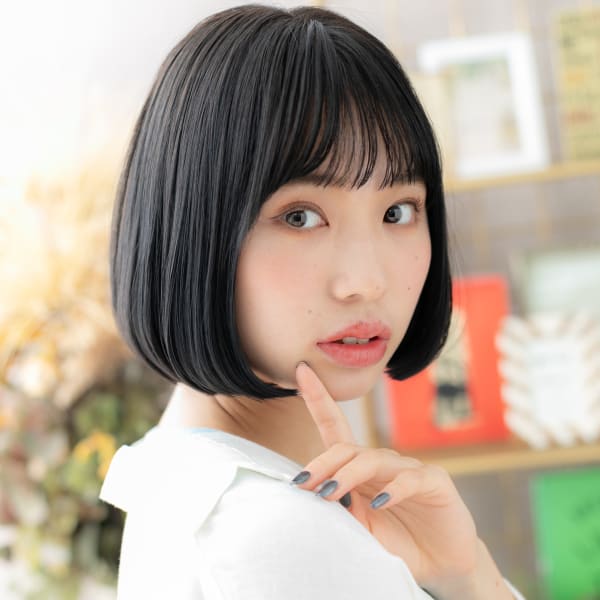 黒髪艶カラー内巻きワンカールナチュラルボブ　刈上げボブ|COVER HAIR bliss【カバーヘア ブリス】北浦和/北浦和西口店
