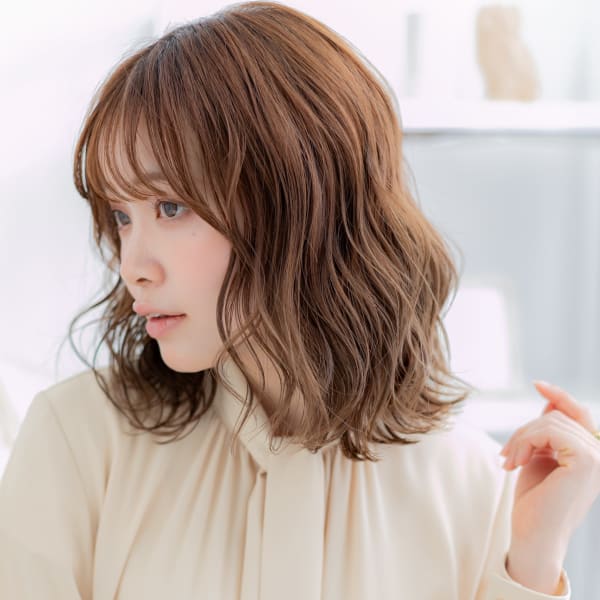 くせ毛風ウェットヘアゆるふわハイライト 細めハイライト|mod's hair【モッズヘア】越谷/越谷西口店