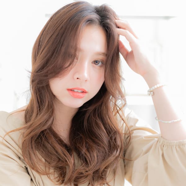 かきあげ前髪外国人風オンブレレイヤーロング 韓国風巻き|mod's hair【モッズヘア】上尾/上尾西口店