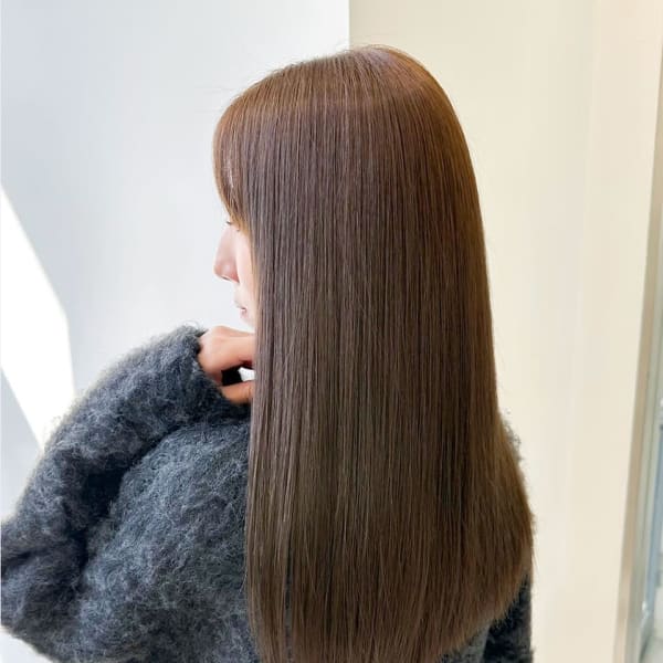 ★縮毛矯正ロング♪コスメストレート髪質改善ココアベージュ