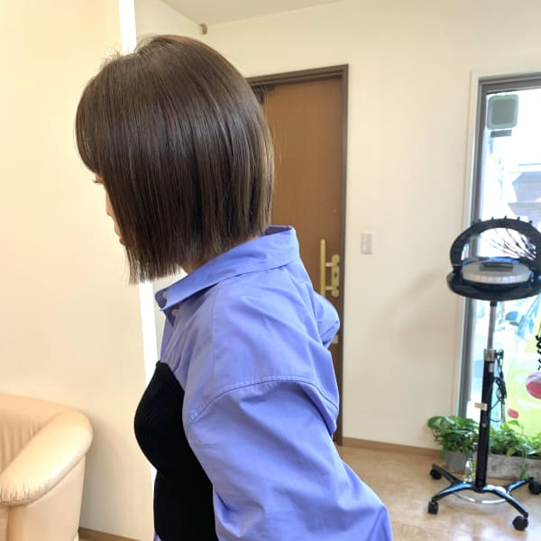 ツヤカラー オリーブグレージュ|美容室かぐや姫