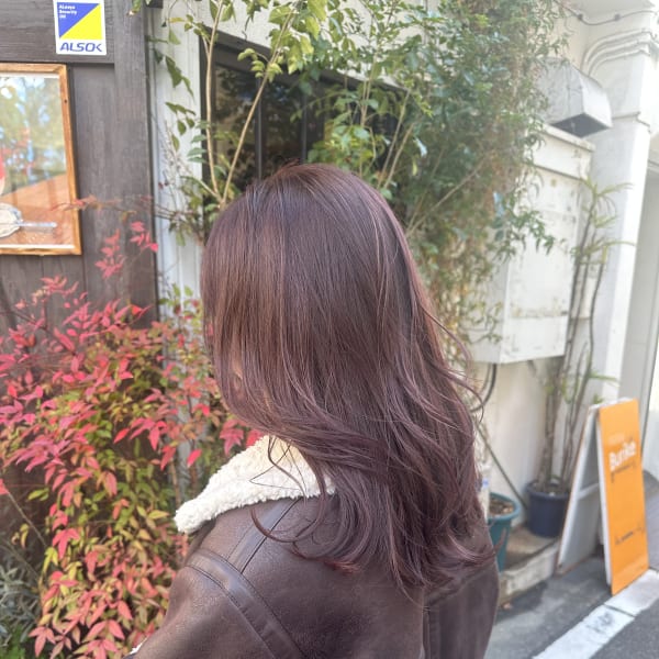 セミロングレイヤー×カシスブラウン|PLAY