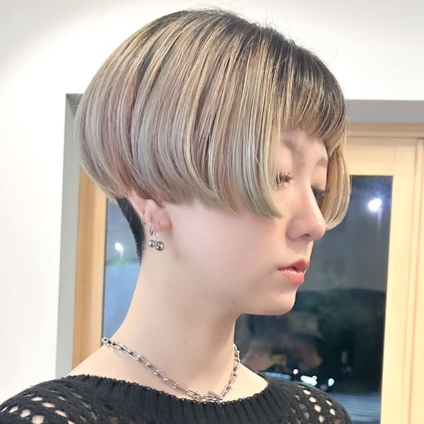 ショートカットひし形ショートボブ×前髪あり20代30代40代