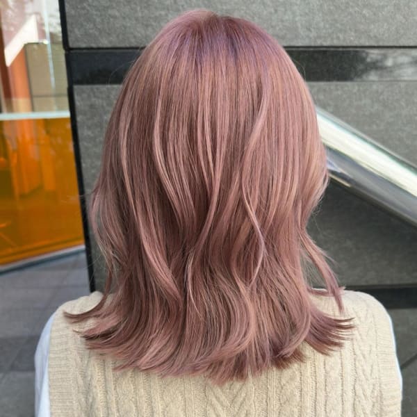 ピンクベージュ_ニュアンスカラー_チェリーブラウン