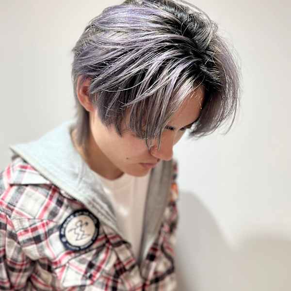 バレイヤージュ/韓国マッシュ/センターパート/デザインカラー