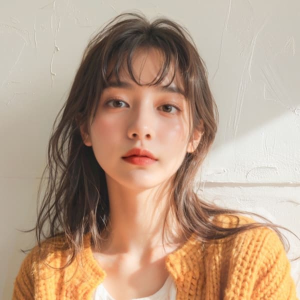 グレージュカラー　透明感　シースルーバング　ニュアンス巻き|GRITTERs 仙台中央店【グリッター】