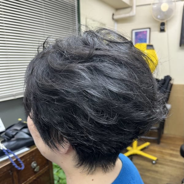 グラディーションショートボブ=パーマ