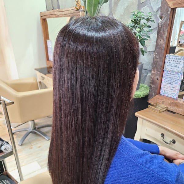 メテオストレート×ピンクブラウン白髪染め|another sky