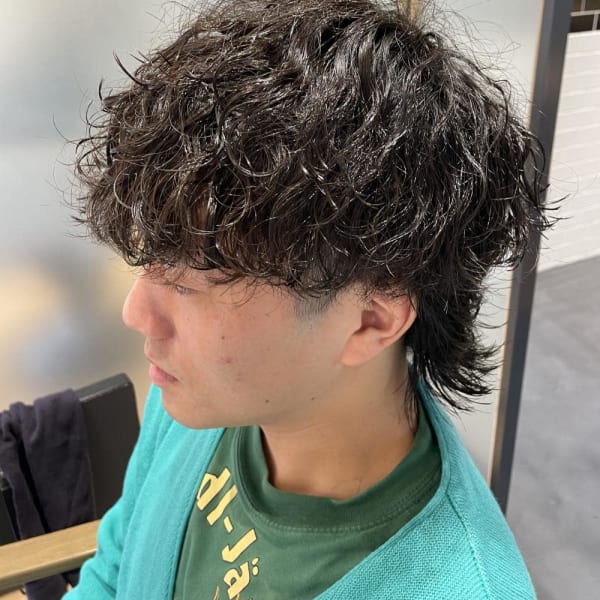 ツイスパ波巻きミックスウルフ【大宮/メンズ/メンズサロン】