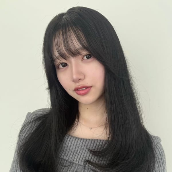 韓国風/セミロング/顔周りカット/レイヤー/透明感カラー