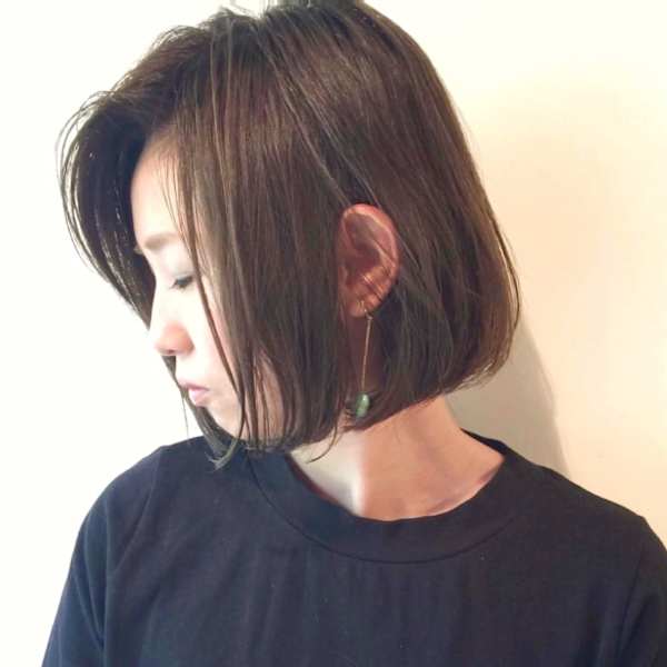 ダークベージュグラデーション×ワンレングス