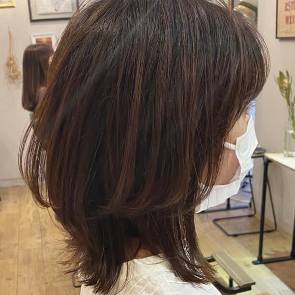 ミディアムウルフレイヤー×guest style|LOTUS hair design.