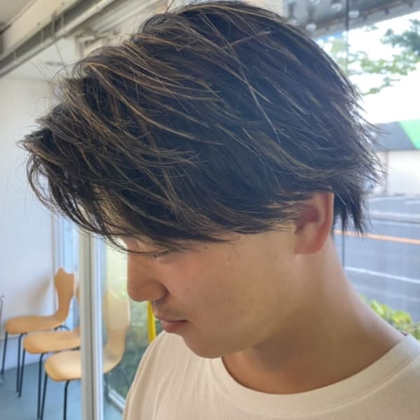 【サーフハイライト】高松　ハイライト　メンズレイヤーカット