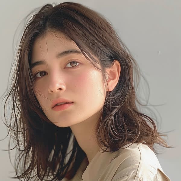 センターパートで大人のコナレ感★艶ウェットニュアンスウェーブ