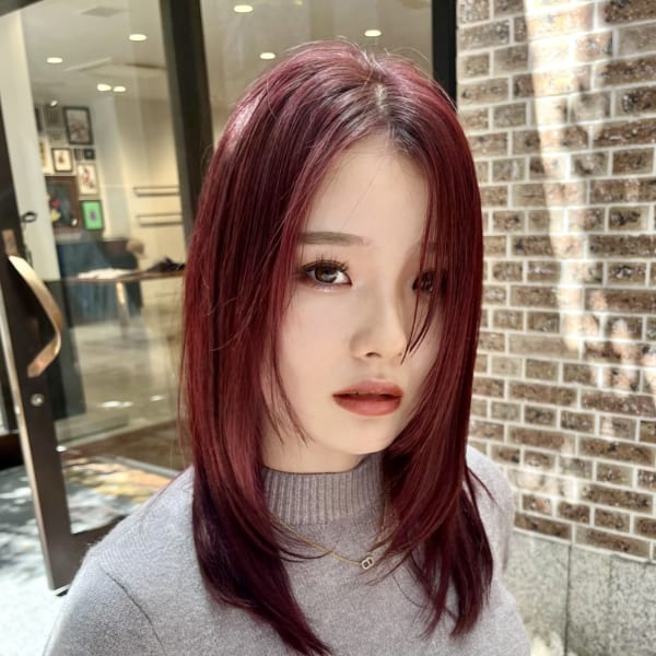 【天神】レイヤー/顔まわりハイレイヤー/チェリーレッド