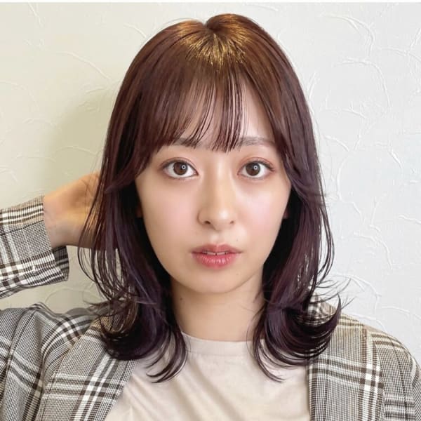 鎖骨ミディアム1韓国くびれヘア大人ミディアム|NEW LINE 豪徳寺/山下 髪質改善