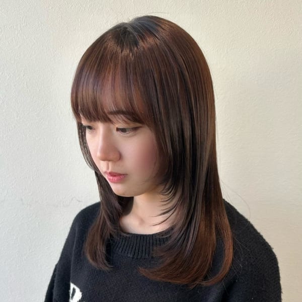 顔周りレイヤー/髪質改善ストレート/艶髪/レイヤーカット|SARA Beauty Sight 古賀店
