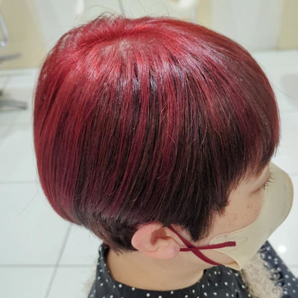 ショート×アンブレラカラー《チェリーレッド》|AVENIR 我孫子店