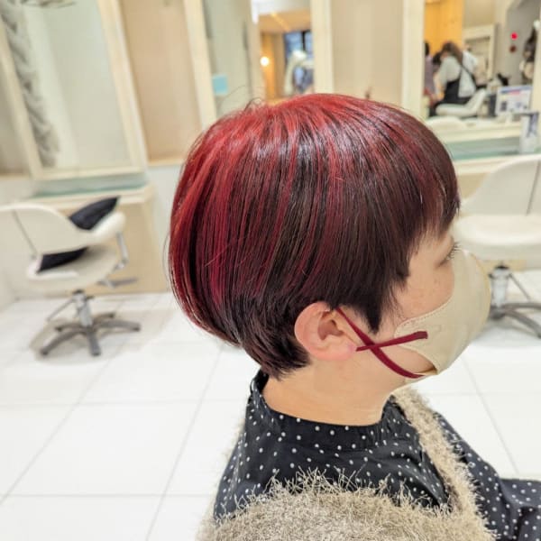 ショート×アンブレラカラー《チェリーレッド》|AVENIR 我孫子店